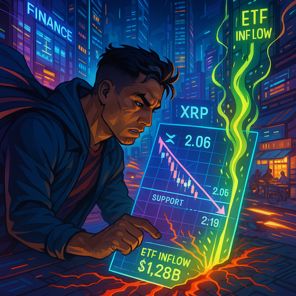 XRP: $1.28B ETF Frenan Triángulo Bajista Cerca de $2.05